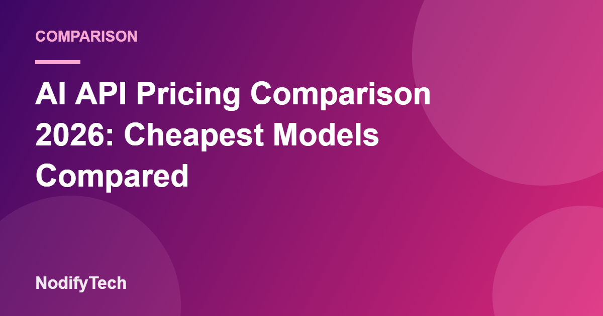 AI API pricing comparison guide cover image