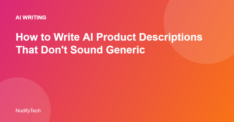 AI product descriptions writing workflow