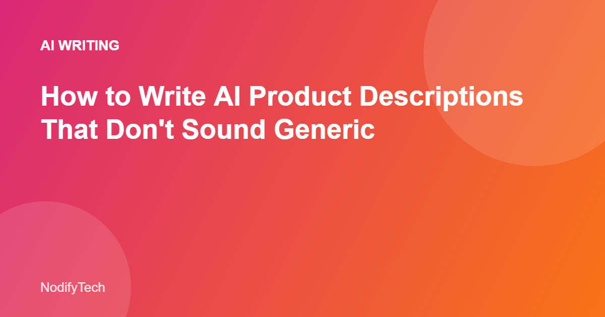 AI product descriptions writing workflow