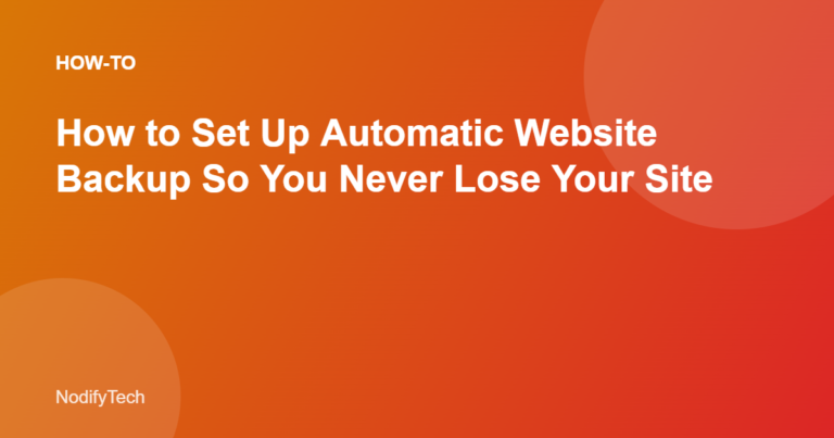 Automatic website backup setup guide