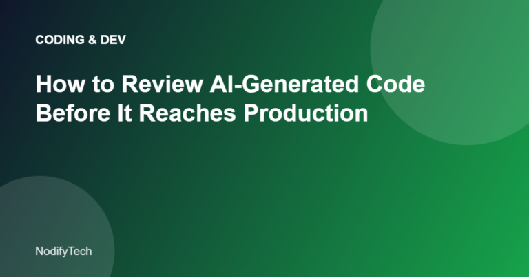 Review AI generated code checklist