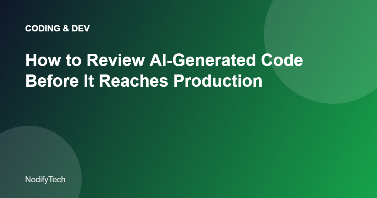 Review AI generated code checklist