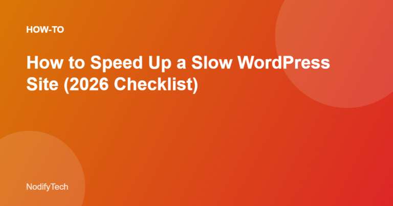 Speed up slow WordPress site checklist